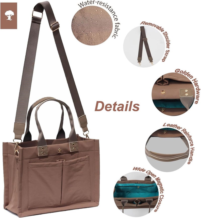 ESVAN Tote Bag for Women Purse Crossbody Bags for Work Diaper Travel Messenger Laptop Bag Handbags - Image 2